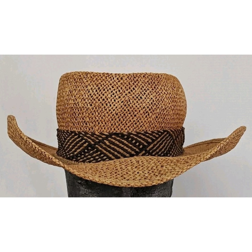 Vintage Resistol Cowboy Hat Boho Yellow Rose Straw Self Conforming Texas USA
